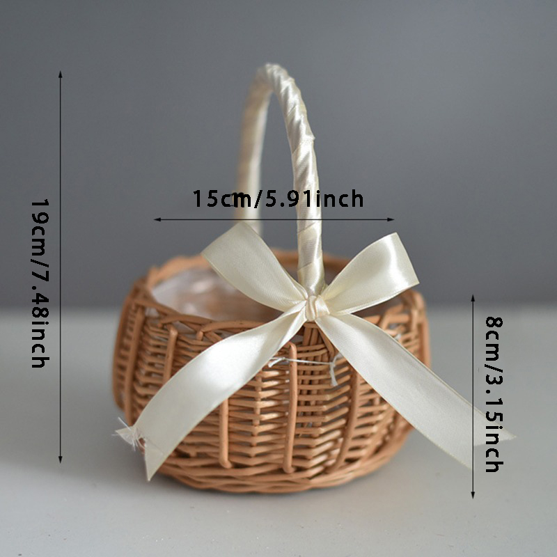 손으로 짠 웨딩 꽃 바구니 손잡이가 있는 위커 잡화 바 - Gardening Tools Girls 리뷰 및 가격